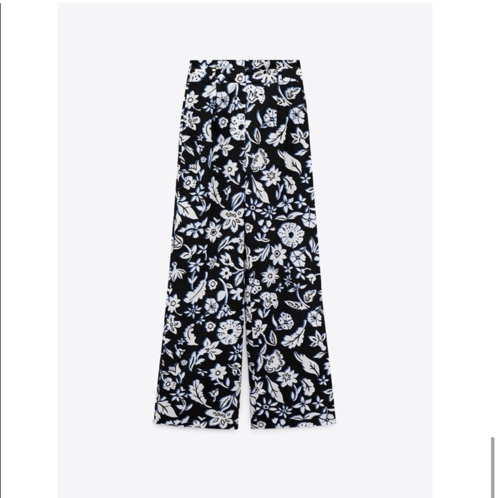 💙Floral print Straight Cut Pants - Picture 6 of 10